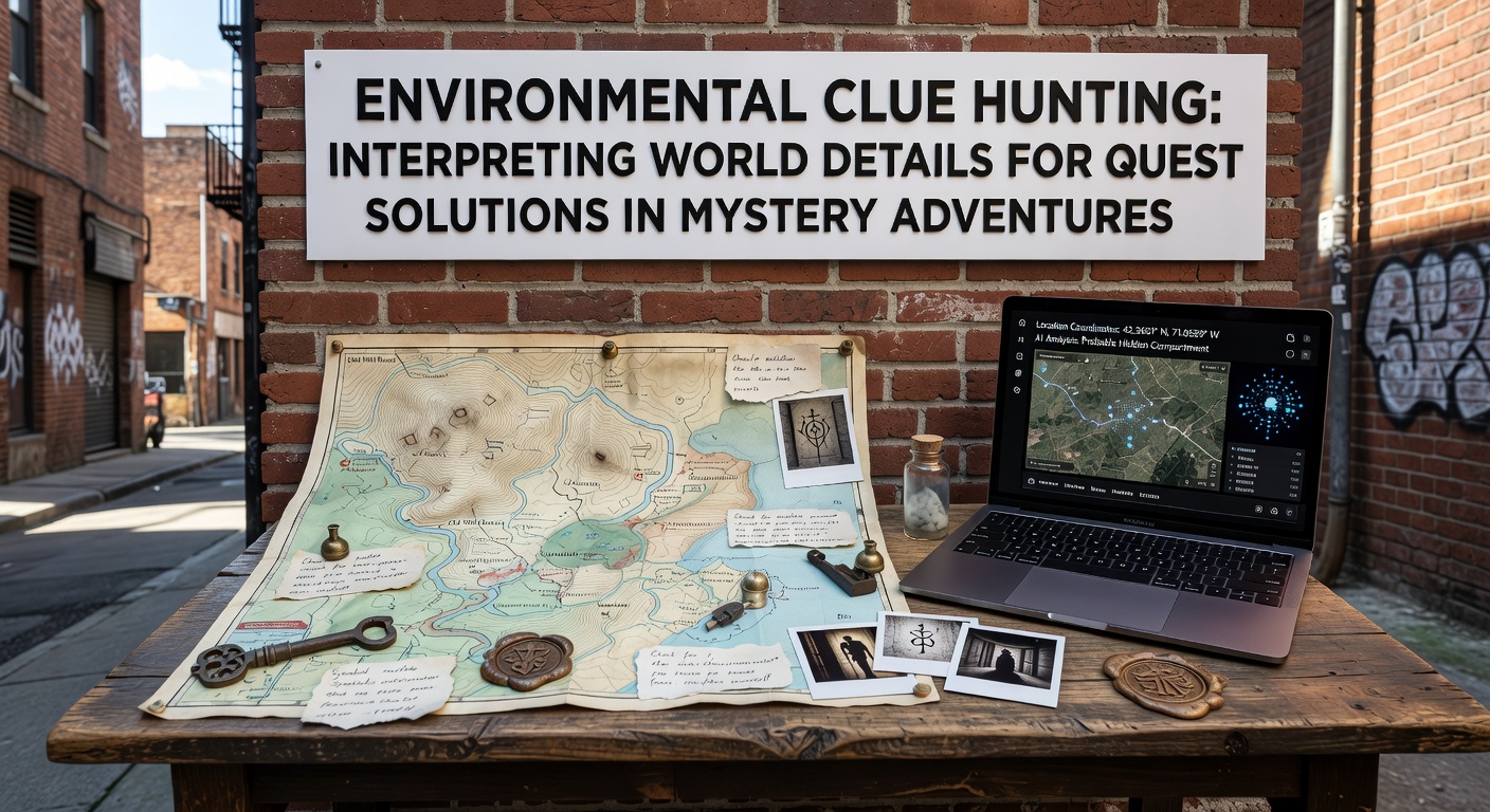 Players examining subtle environmental details like footprints and symbols in a mysterious forest setting for quest solutions