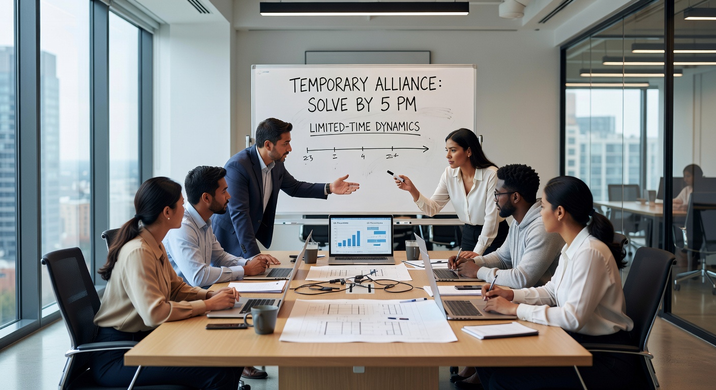 Team members analyzing event objectives together in a limited-time gaming scenario