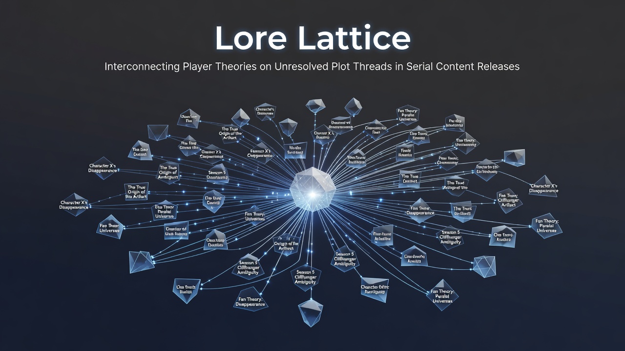 Player community mapping interconnected lore theories across multiple game updates on a digital collaboration board